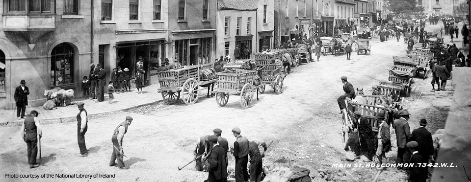 Roscommon Street Scene: Image courtesy of the National Library of Ireland