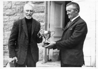 Mr. Val McDonnell Lacken Rahara presenting to Mr Paddy Walsh Chairman of Roscommon Show Society